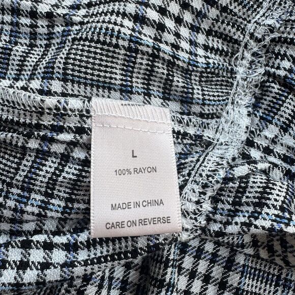 Dizzy Lizzy Summer  Long Sleeve Swing Houndstooth Plaid Dress Size Large - Picture 9 of 10